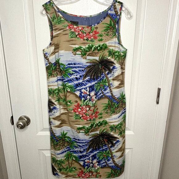 Talbots Wms 6 Sleeveless Hawaiian Tropical Print Shift Dress Resortwear Vacation - Picture 11 of 11